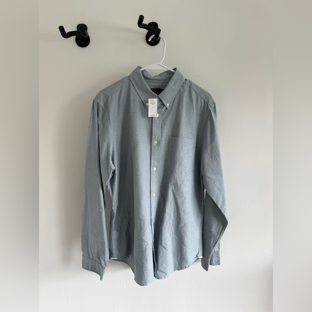 Men's Light Blue Oxford Button-Down Shirt - Gap